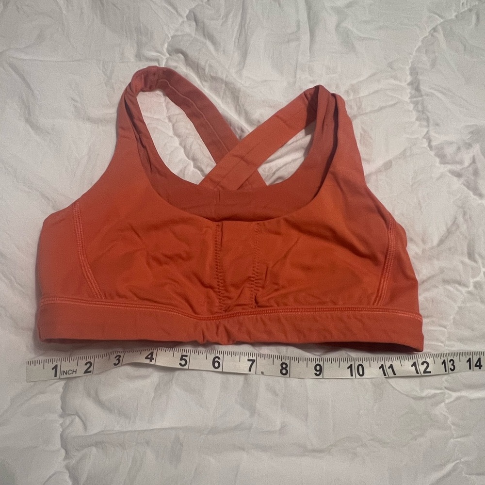Lulu lemon Vibrant Orange Sports Bra with Racerback Design